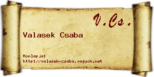 Valasek Csaba névjegykártya